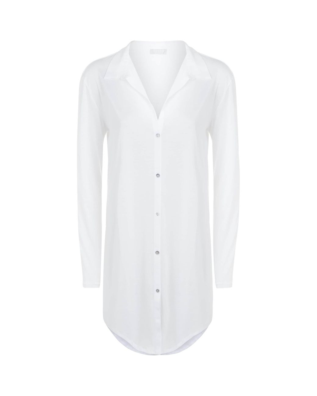 Hanro White Cotton Deluxe Boyfriend Nightshirt