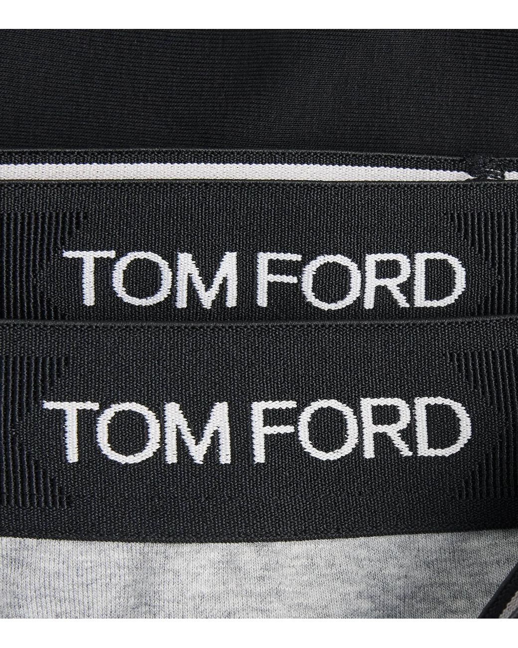 Tom Ford Gray Stretch-Cotton Logo Briefs for men