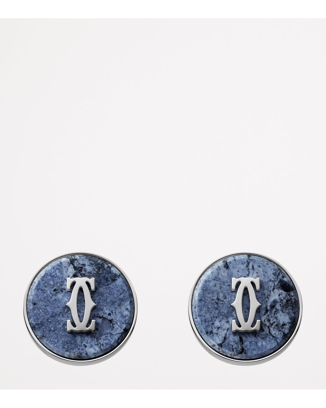 Cartier Blue Sterling Double C De Cufflinks for men