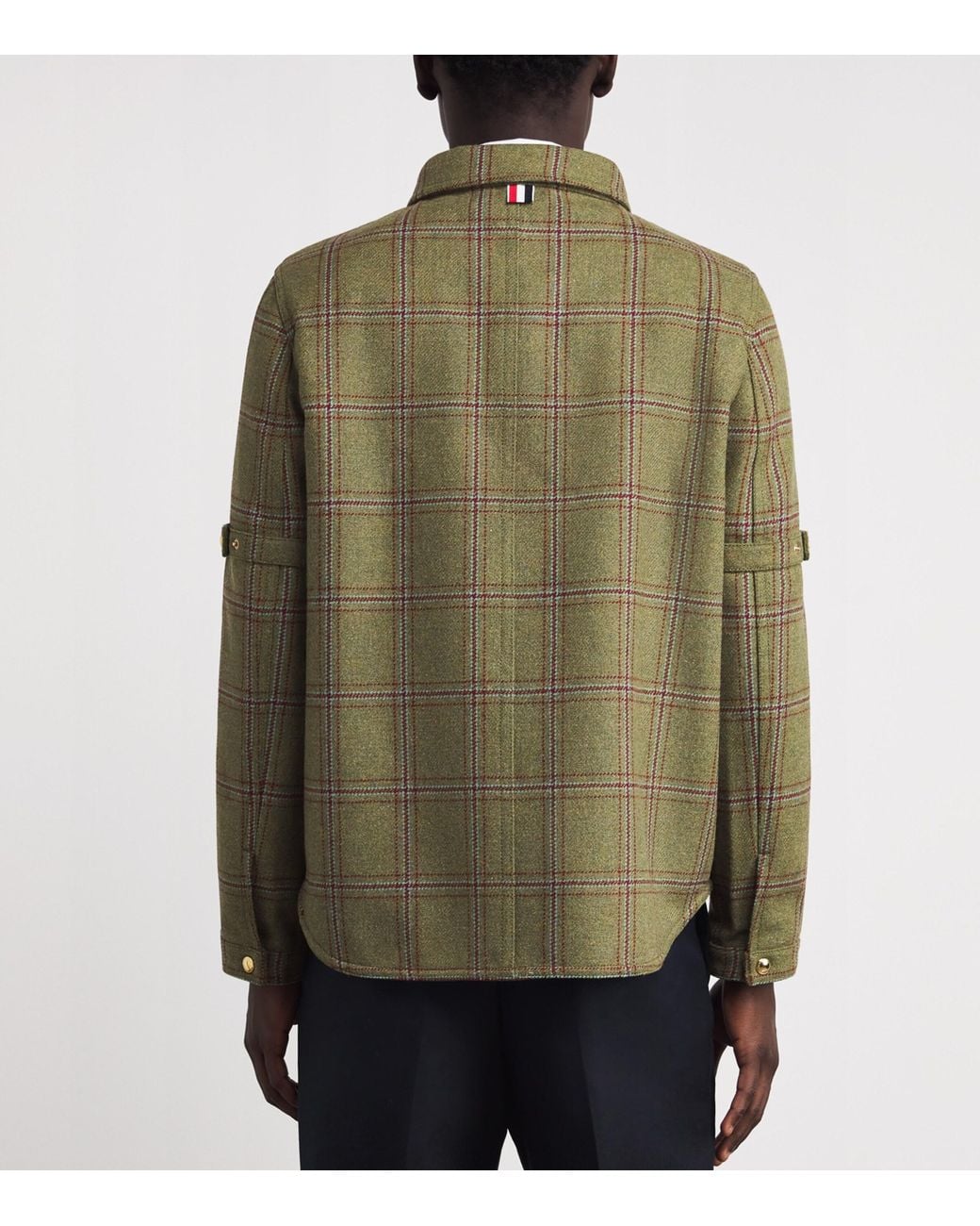 Thom Browne Green Wool Utility Patch Pocket Shirt Jacket for men