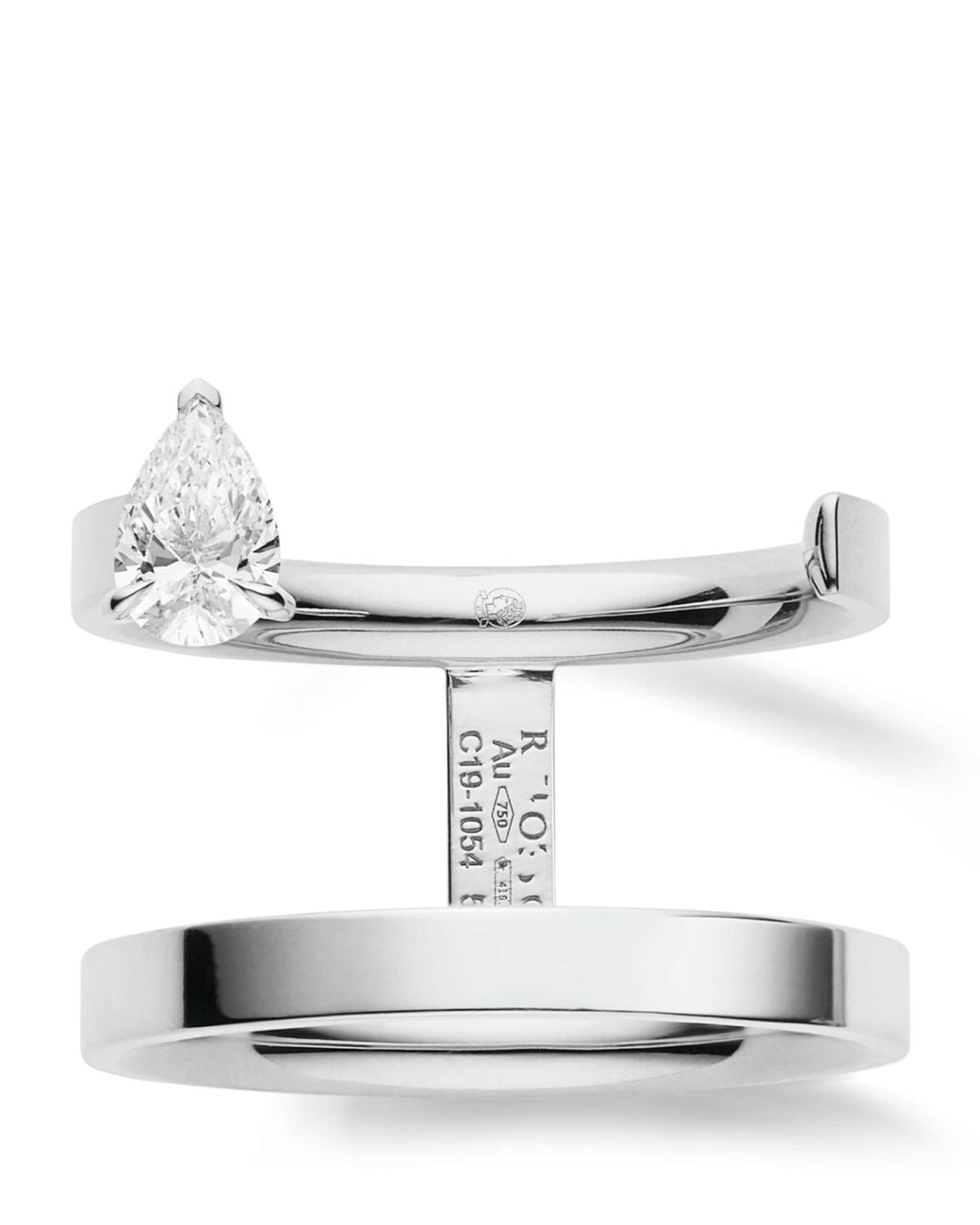 Repossi White And Diamond Serti Sur Vide Ring