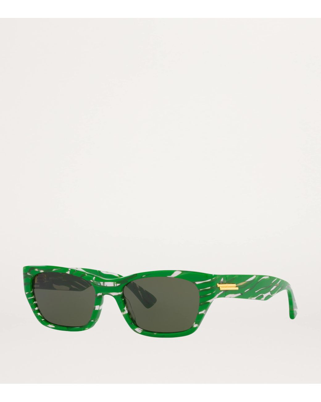 Bottega Veneta Green Rectangular Sunglasses