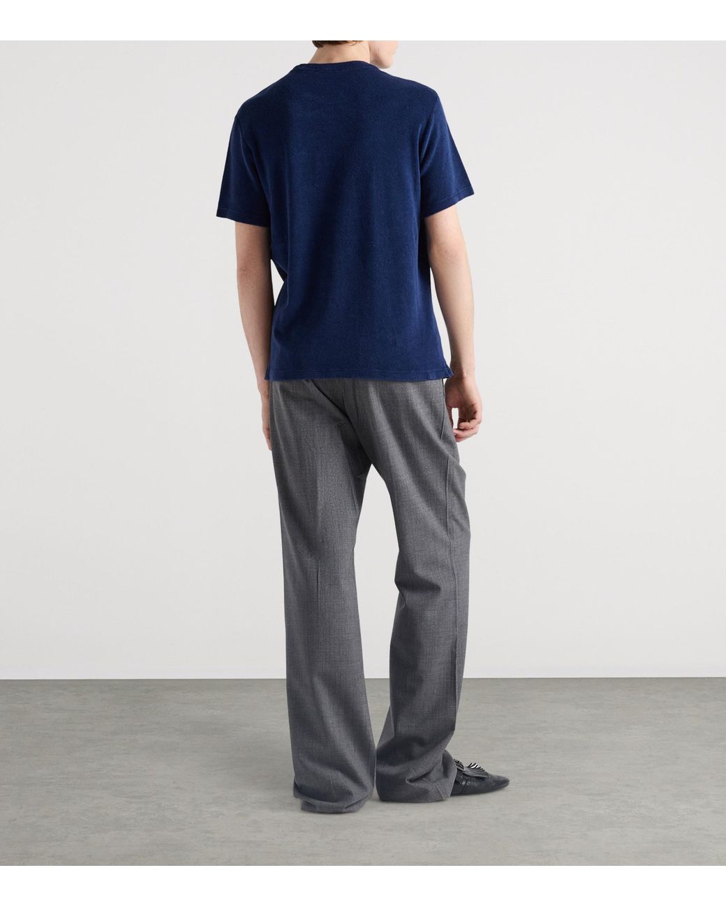 Prada Blue Terry Towelling T-Shirt for men