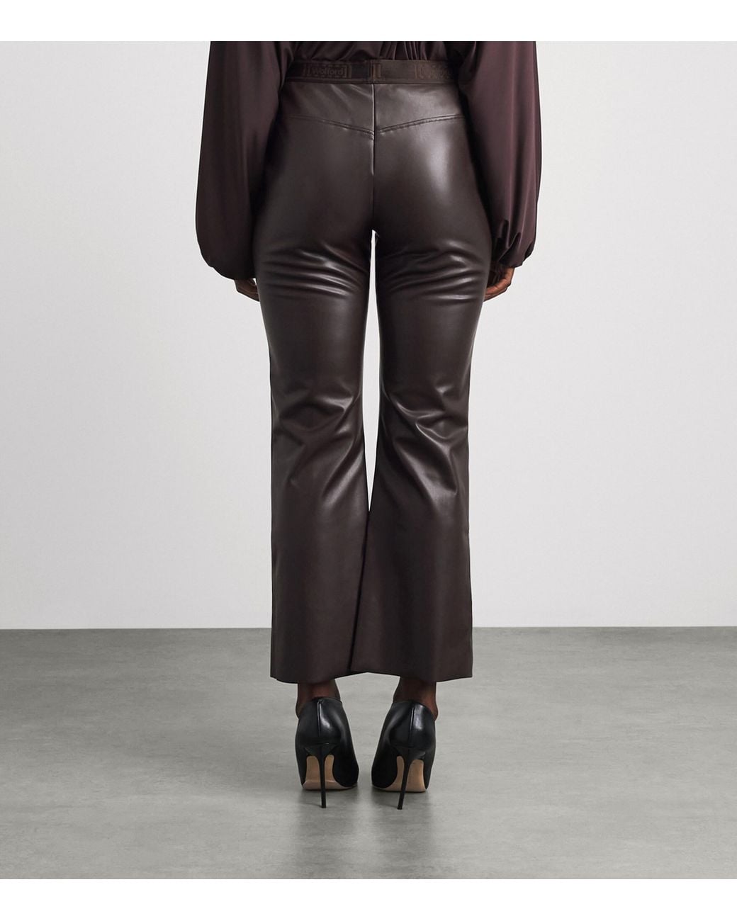 Wolford Gray Faux Leather Jenna Cropped Trousers