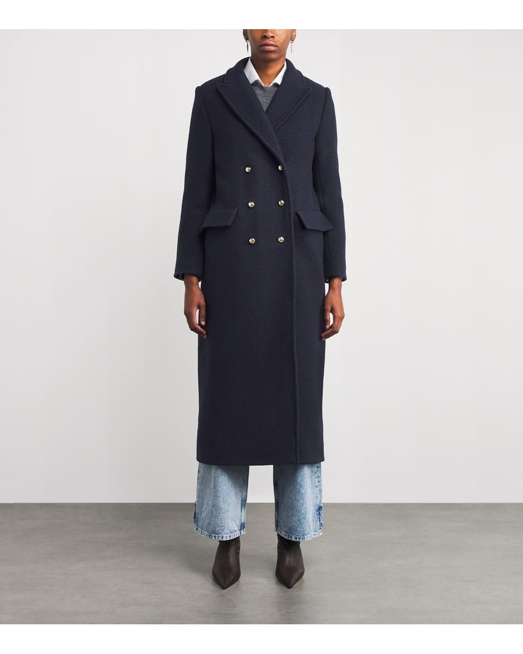 Claudie Pierlot Blue Wool Trench Coat