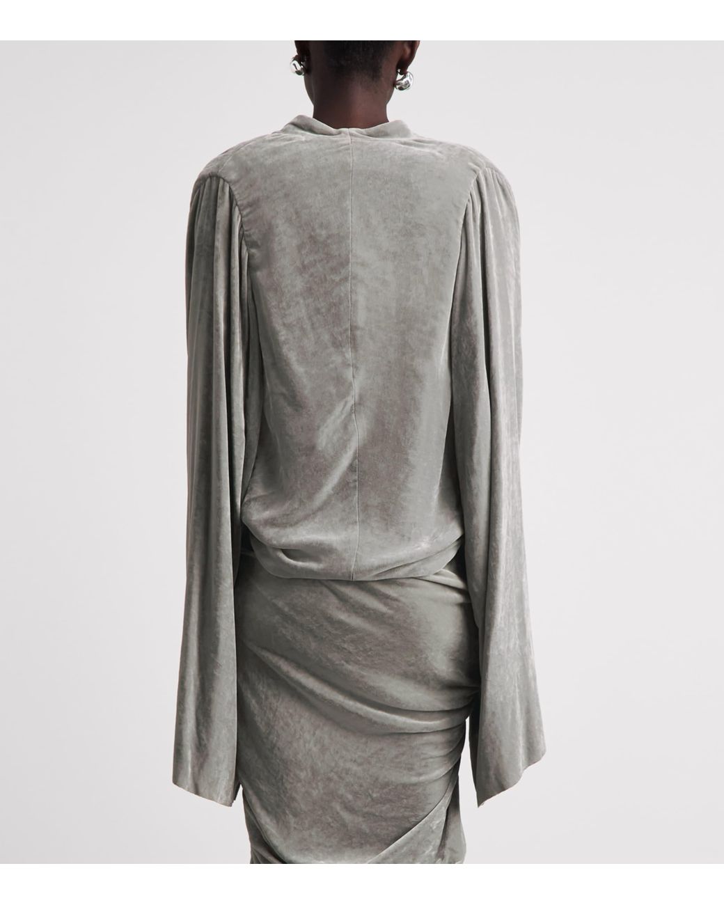 Rick Owens Gray Velvet Twist Tee