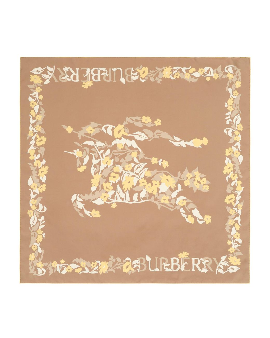 Burberry Natural Silk Floral Ekd Scarf