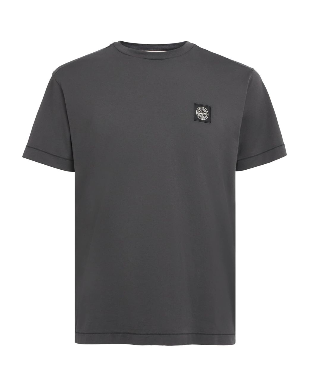 Stone Island Black Cotton Compass Logo T-Shirt for men