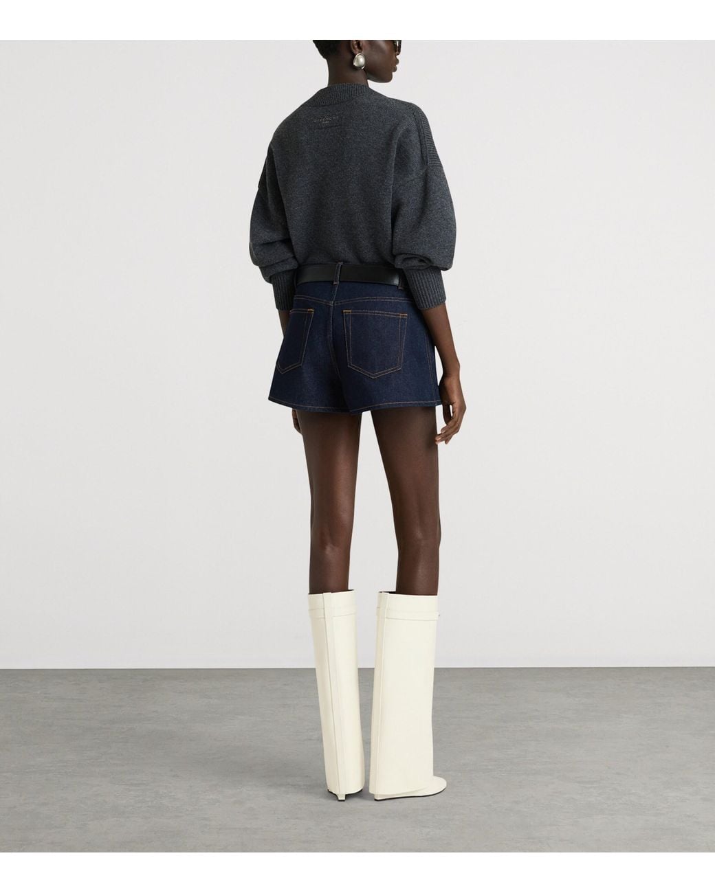 Givenchy Blue Wool Square-Neck Sweater