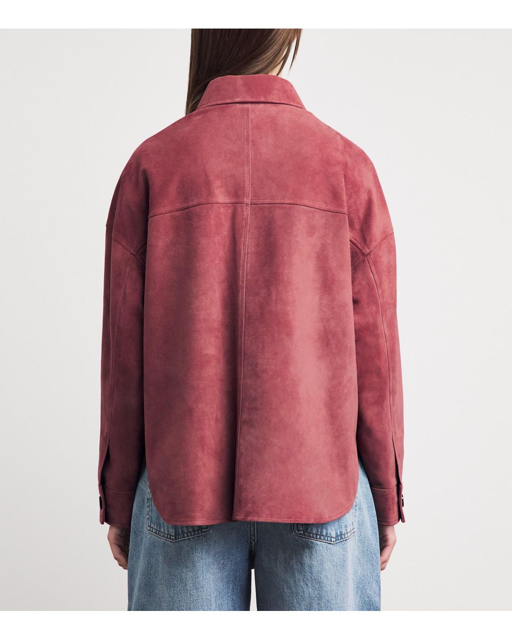 Arma Red Lamb Suede Kaylee Shacket