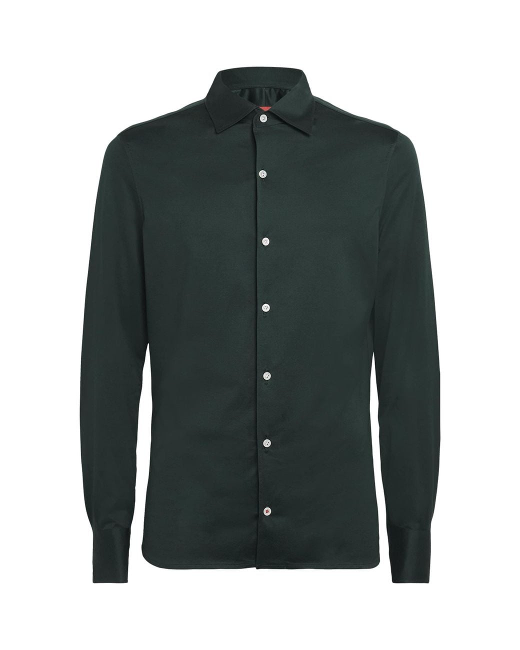 Isaia Green Cotton Jersey Sport Shirt for men