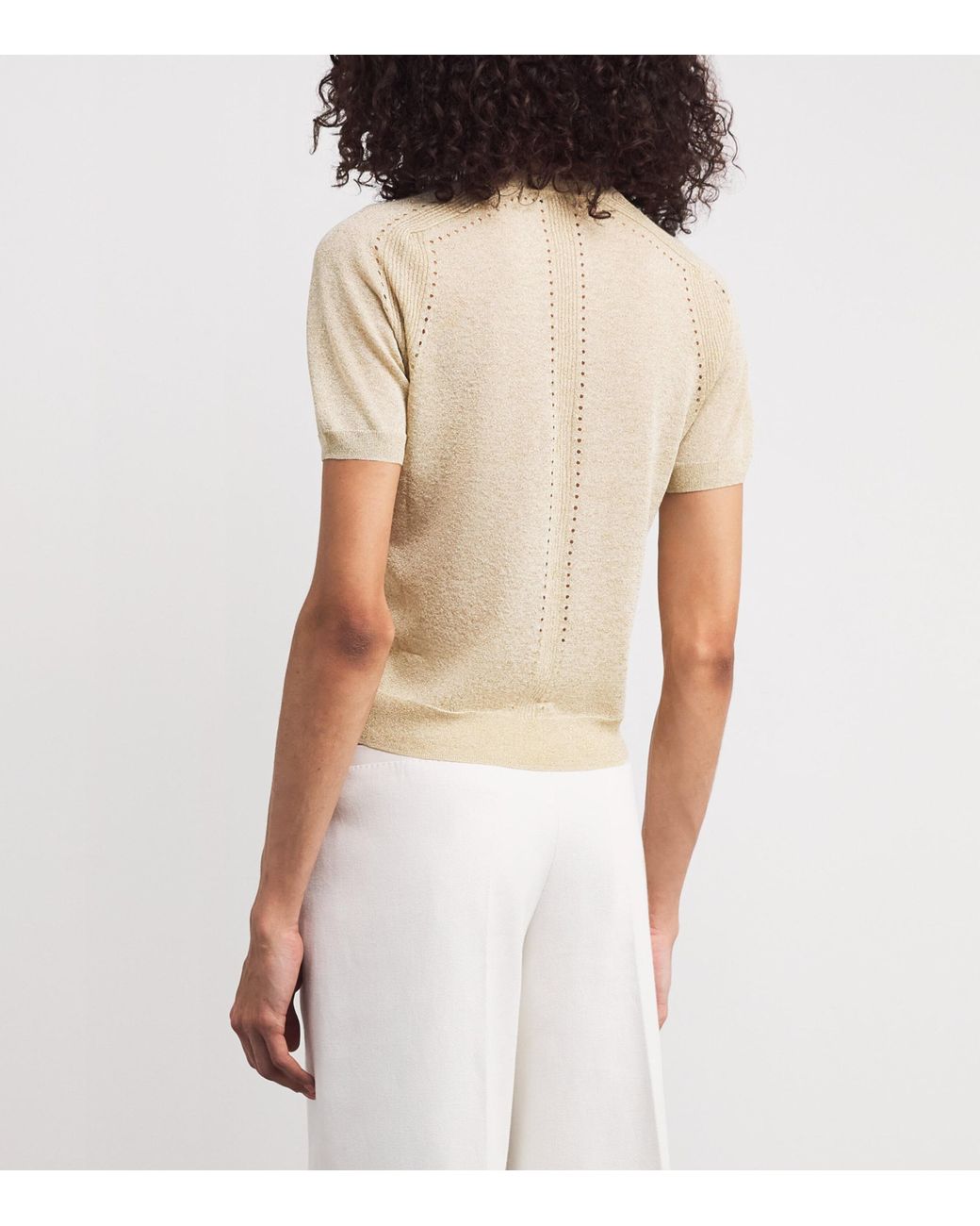 Joseph White Metallic Lurex Lille Top