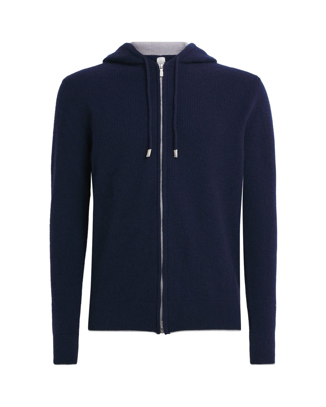 Eleventy Blue Cashmere Zip-Up Hoodie for men