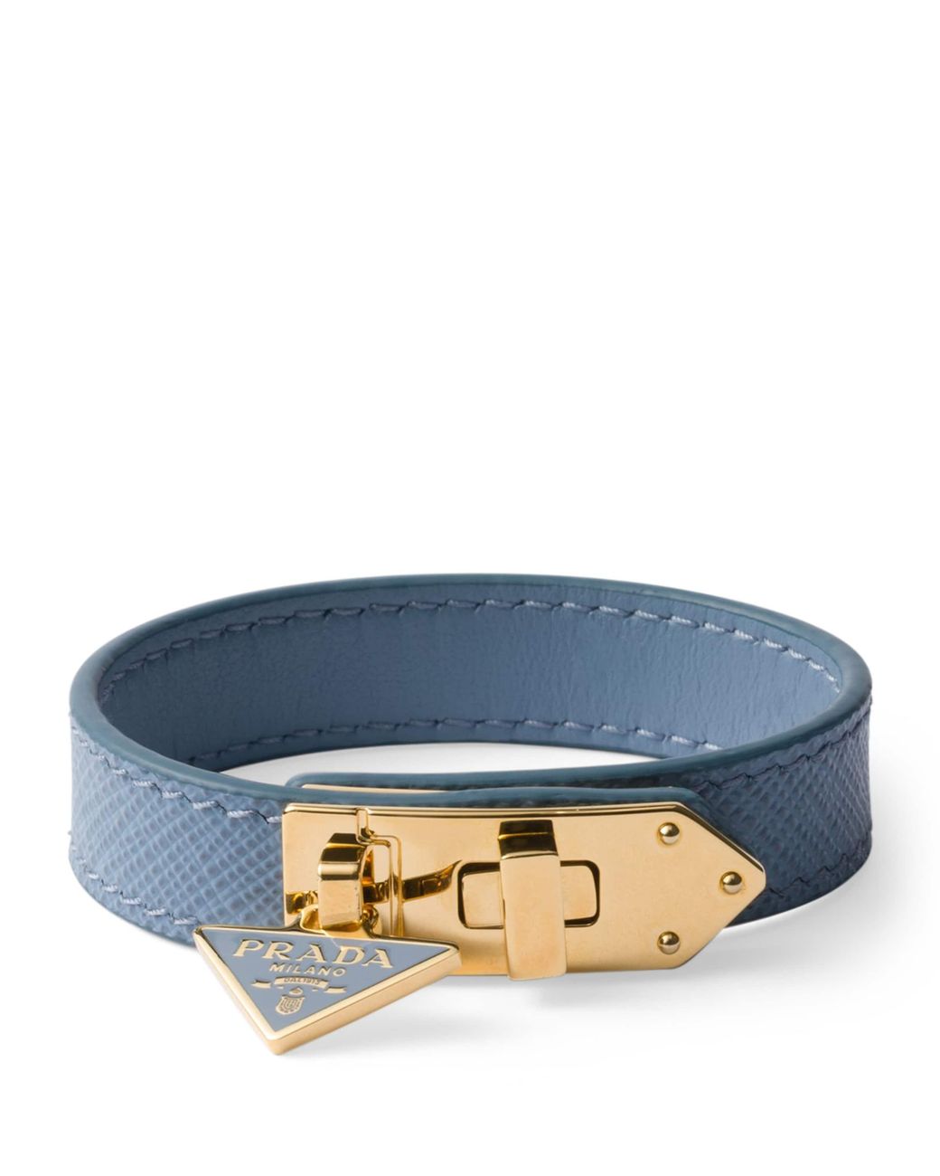 Prada Blue Saffiano Leather Bracelet