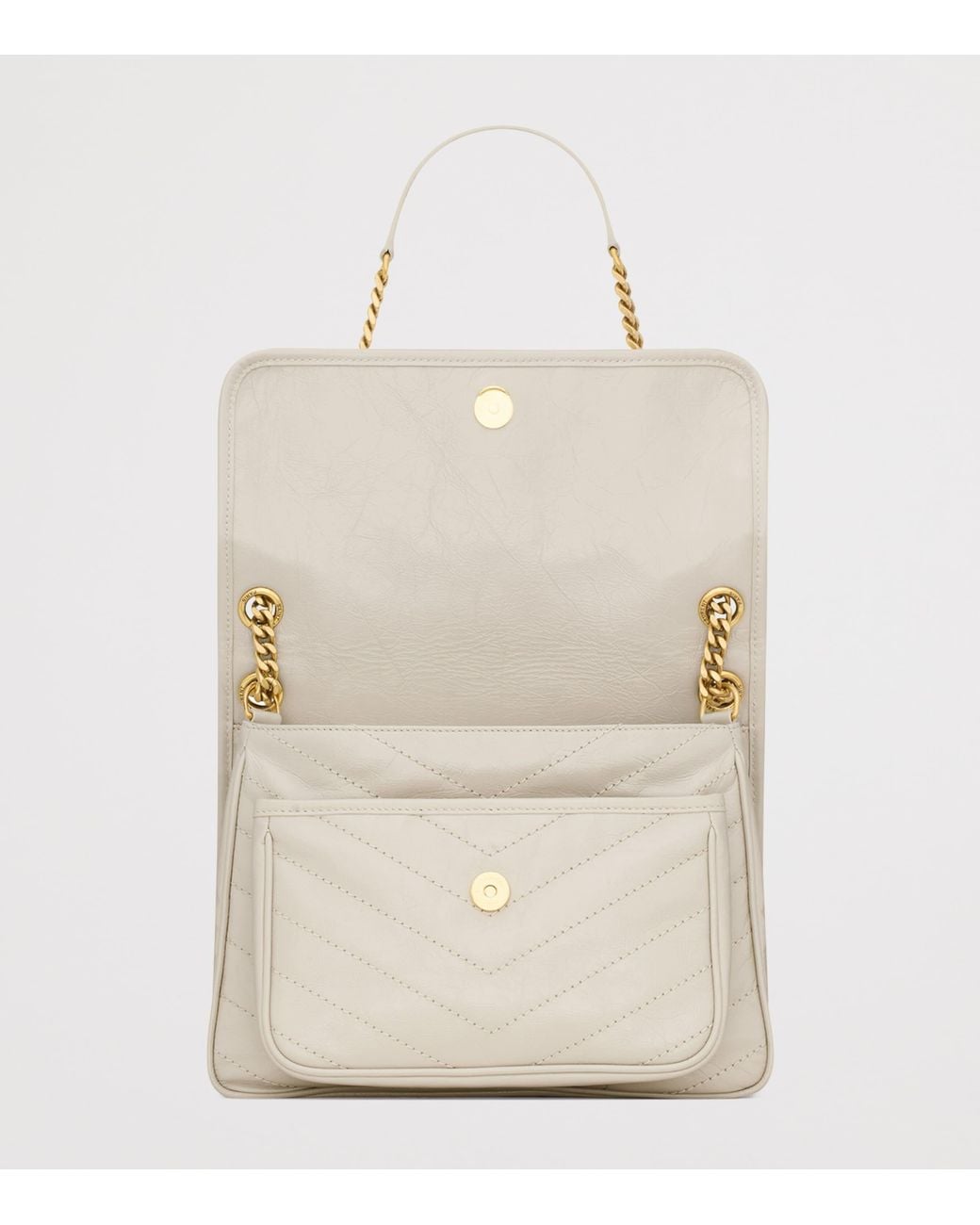 Saint Laurent White Medium Leather Niki Shoulder Bag