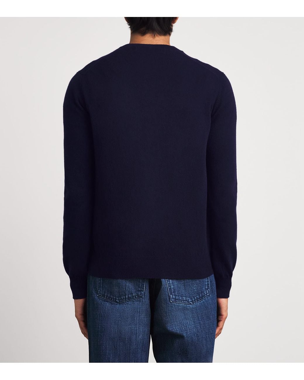 COMME DES GARÇONS PLAY Blue Wool Rhinestone Heart Logo Cardigan for men