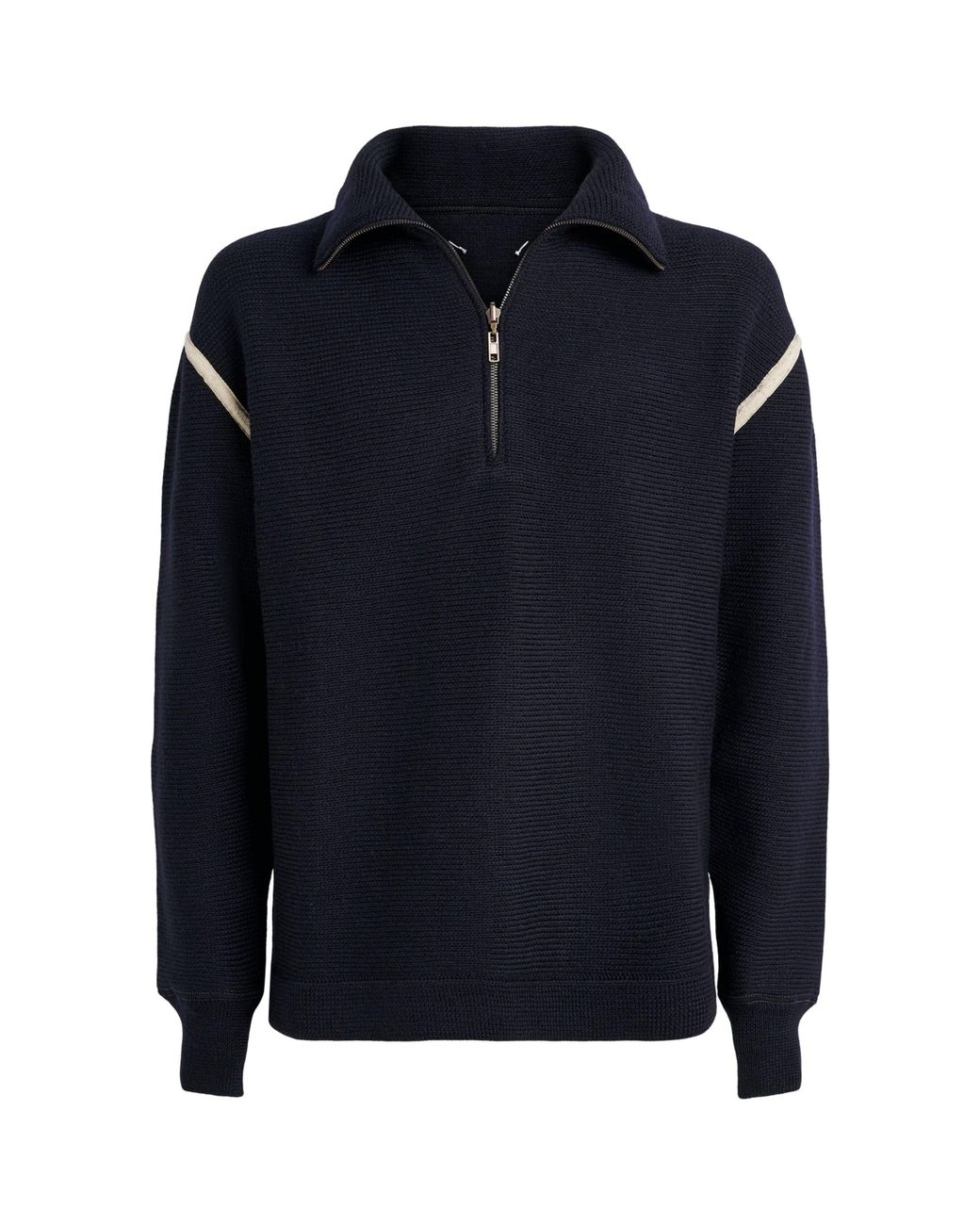 Maison Margiela Blue Wool Quarter-Zip Sweater for men