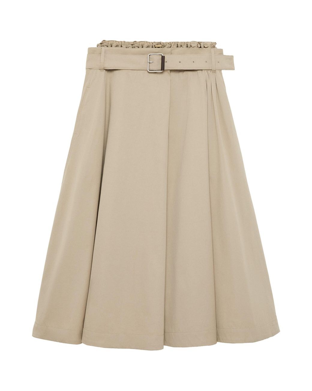 Loewe Natural Cotton-Silk Belted Maxi Skirt