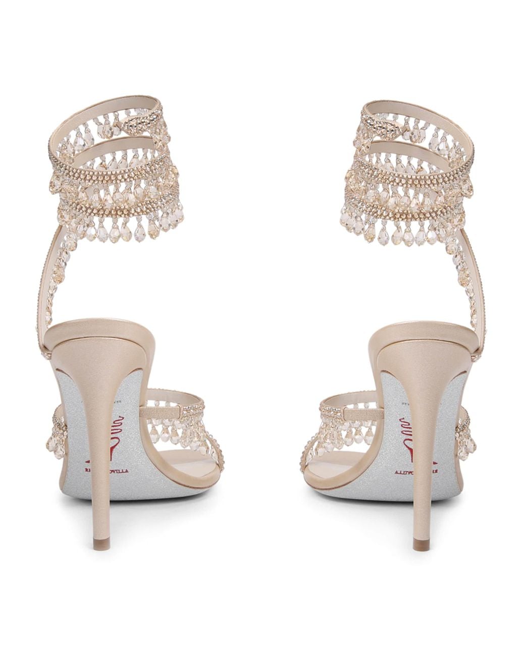 Rene Caovilla Metallic Embellished Chandelier Sandals 105