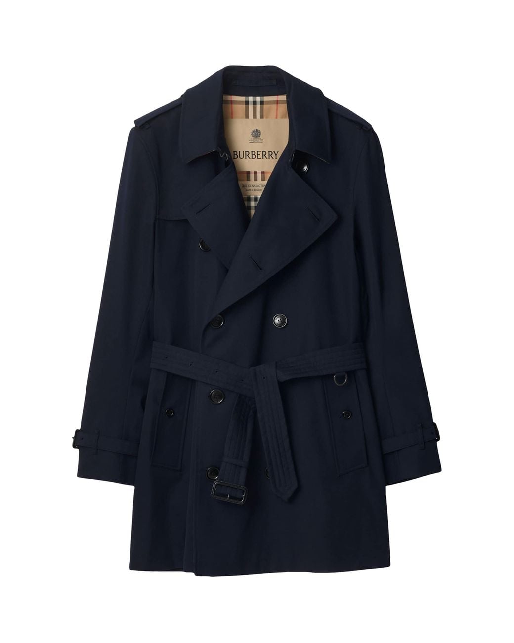 Burberry Blue Short Kensington Heritage Trench Coat for men