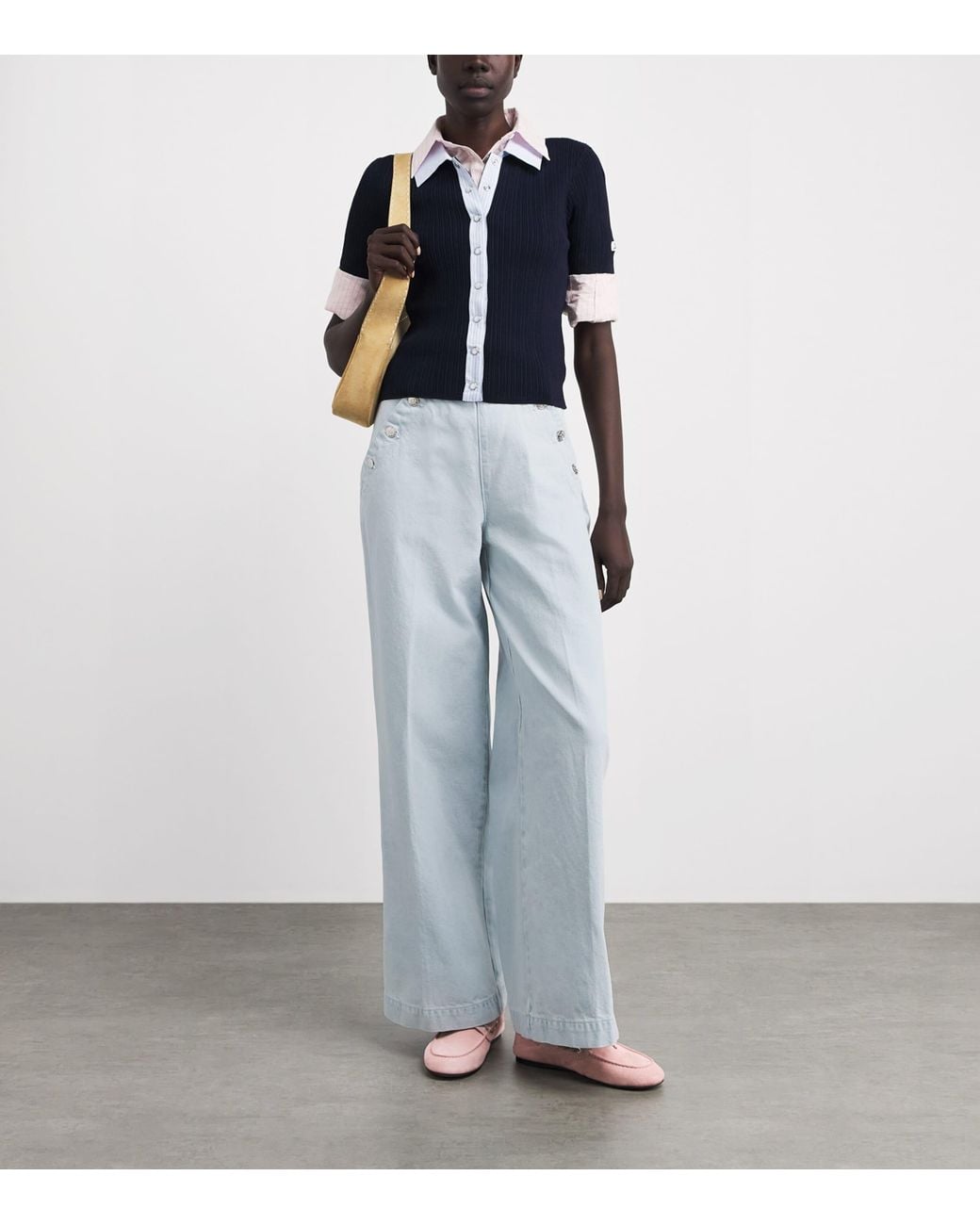 Claudie Pierlot Blue Sailor Wide-Leg Jeans