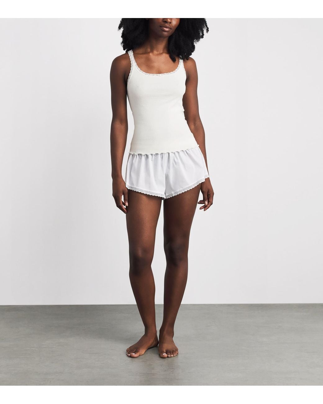 Skims White Pointelle Cami Pyjama Top