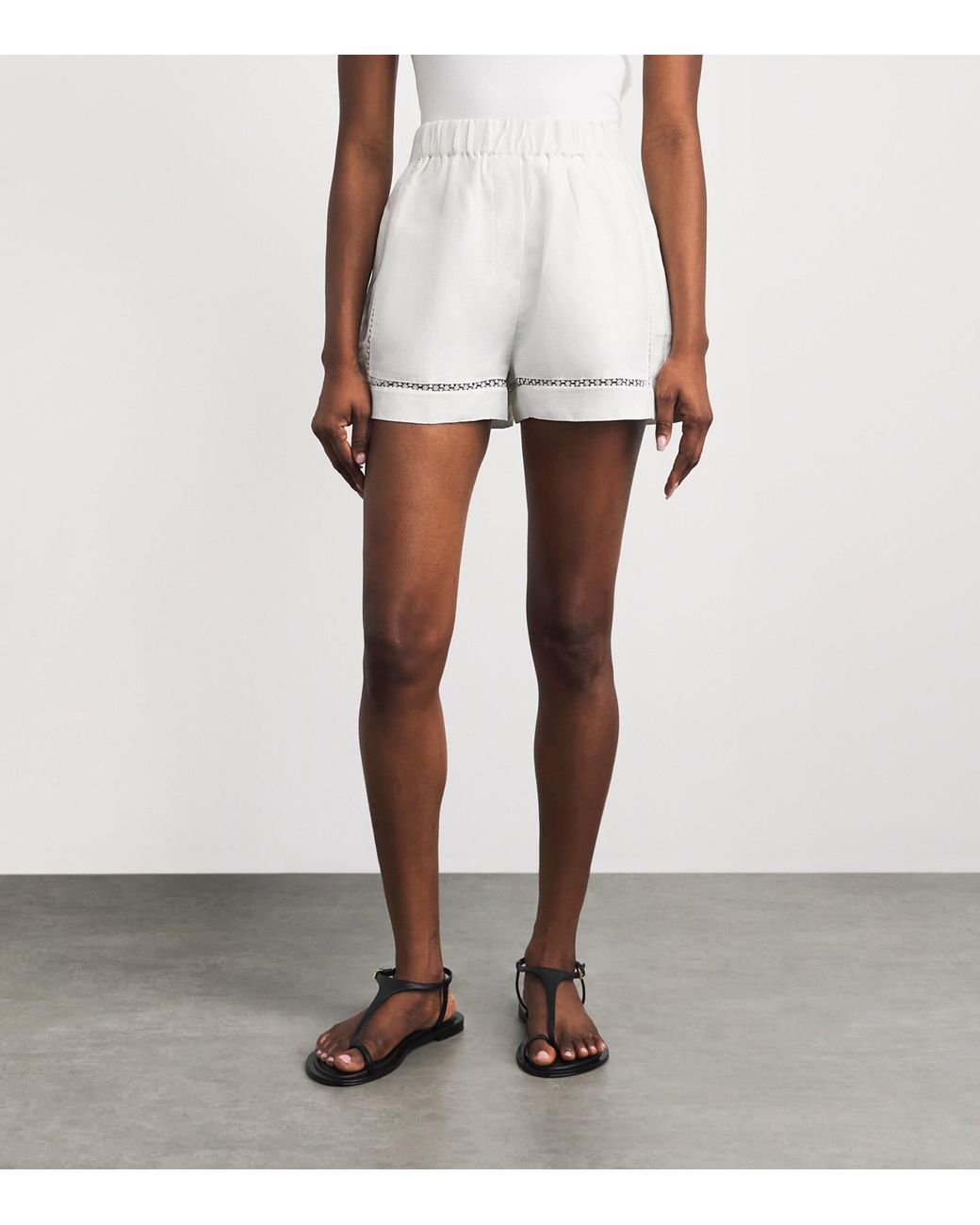 Maje White Embroidered Shorts