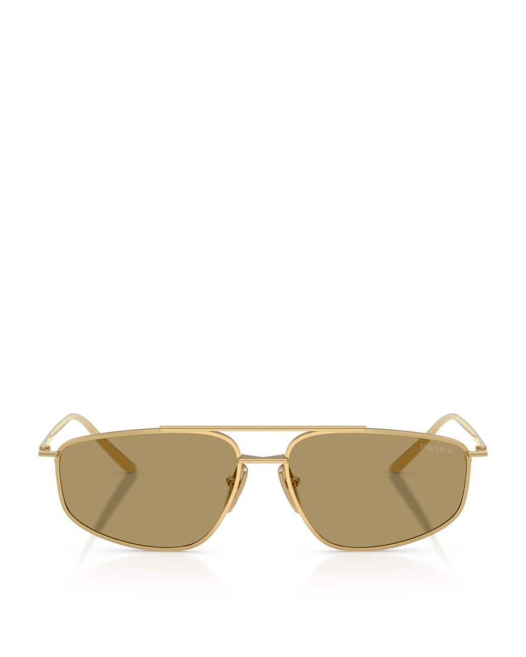Prada Natural Metal Rectangular Sunglasses