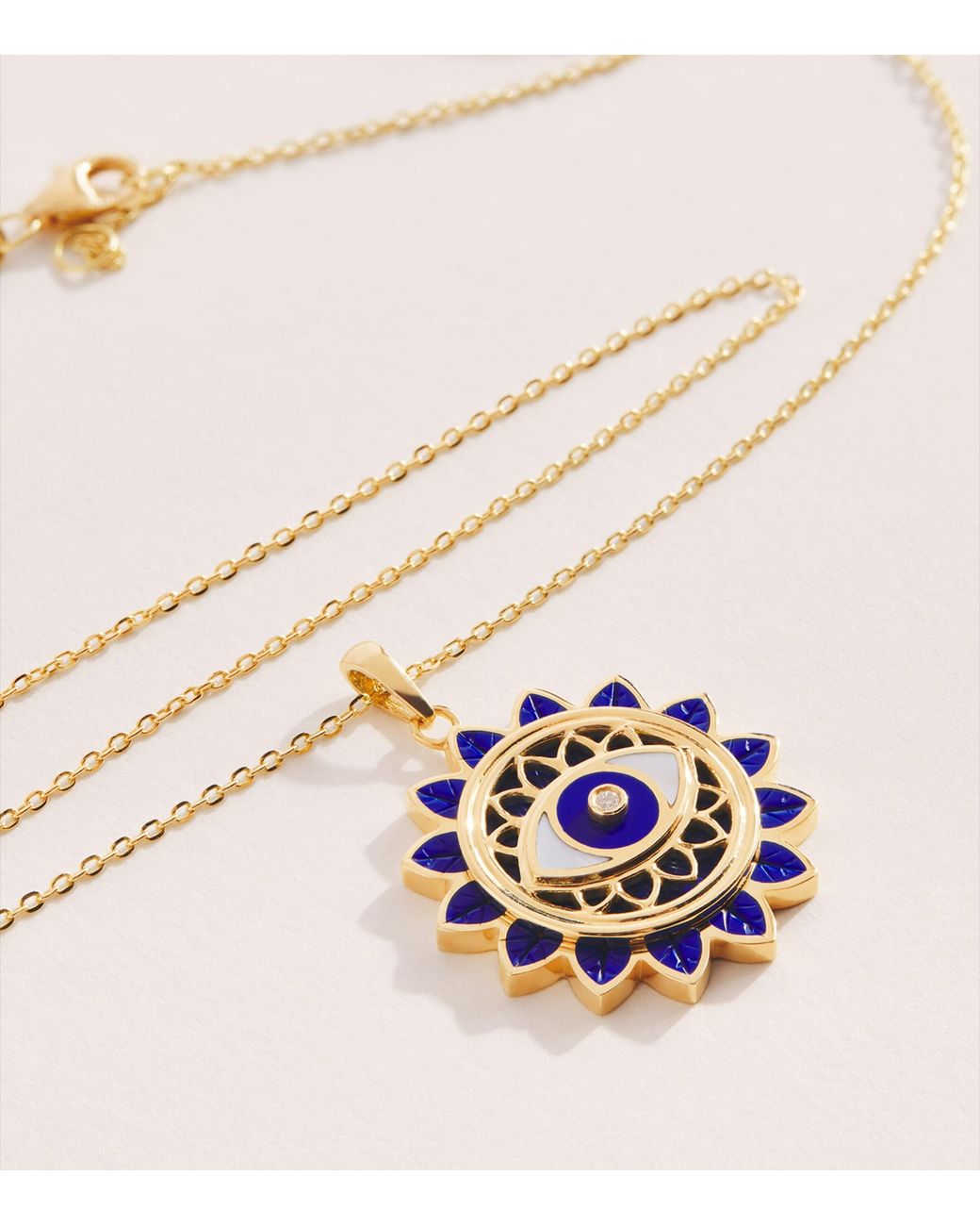 L'Atelier Nawbar Pink And Diamond Rich Kitsch Floral Eye Necklace
