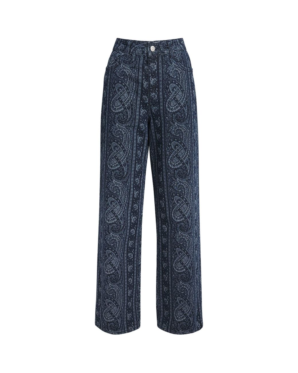 Claudie Pierlot Blue Paisley Straight Jeans