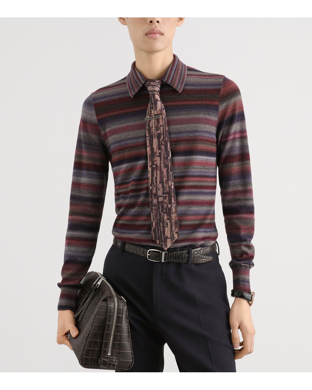 Dolce & Gabbana Multicolor Silk Twill Abstract Print Tie for men