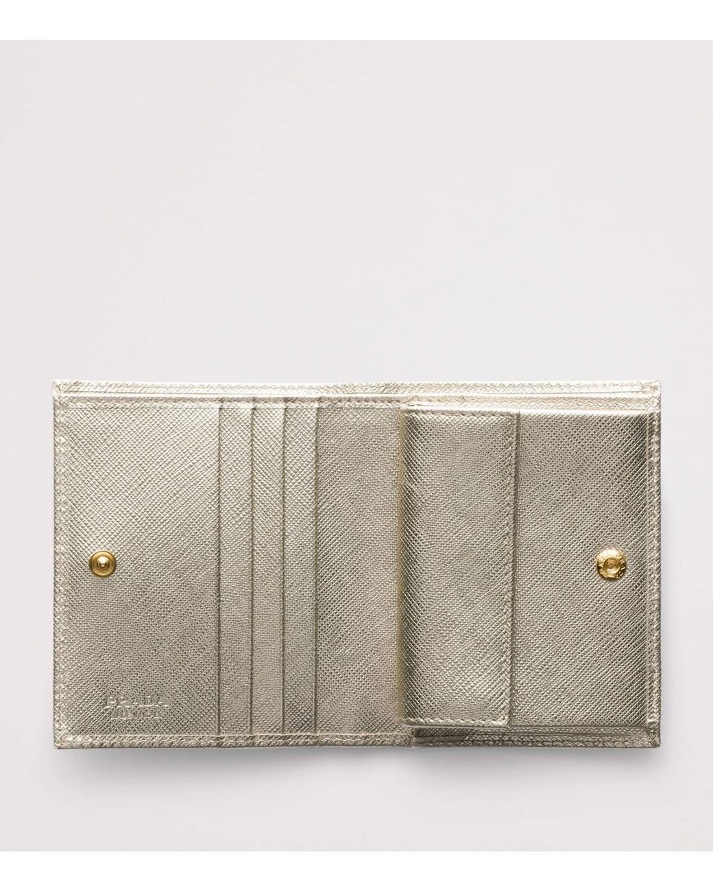 Prada Gray Small Saffiano Leather Wallet
