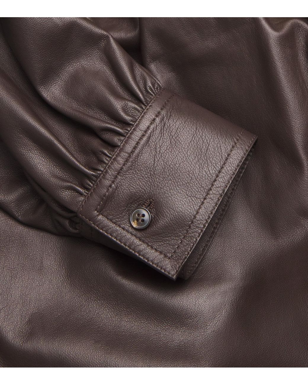 Yves Salomon Brown Leather Blouse