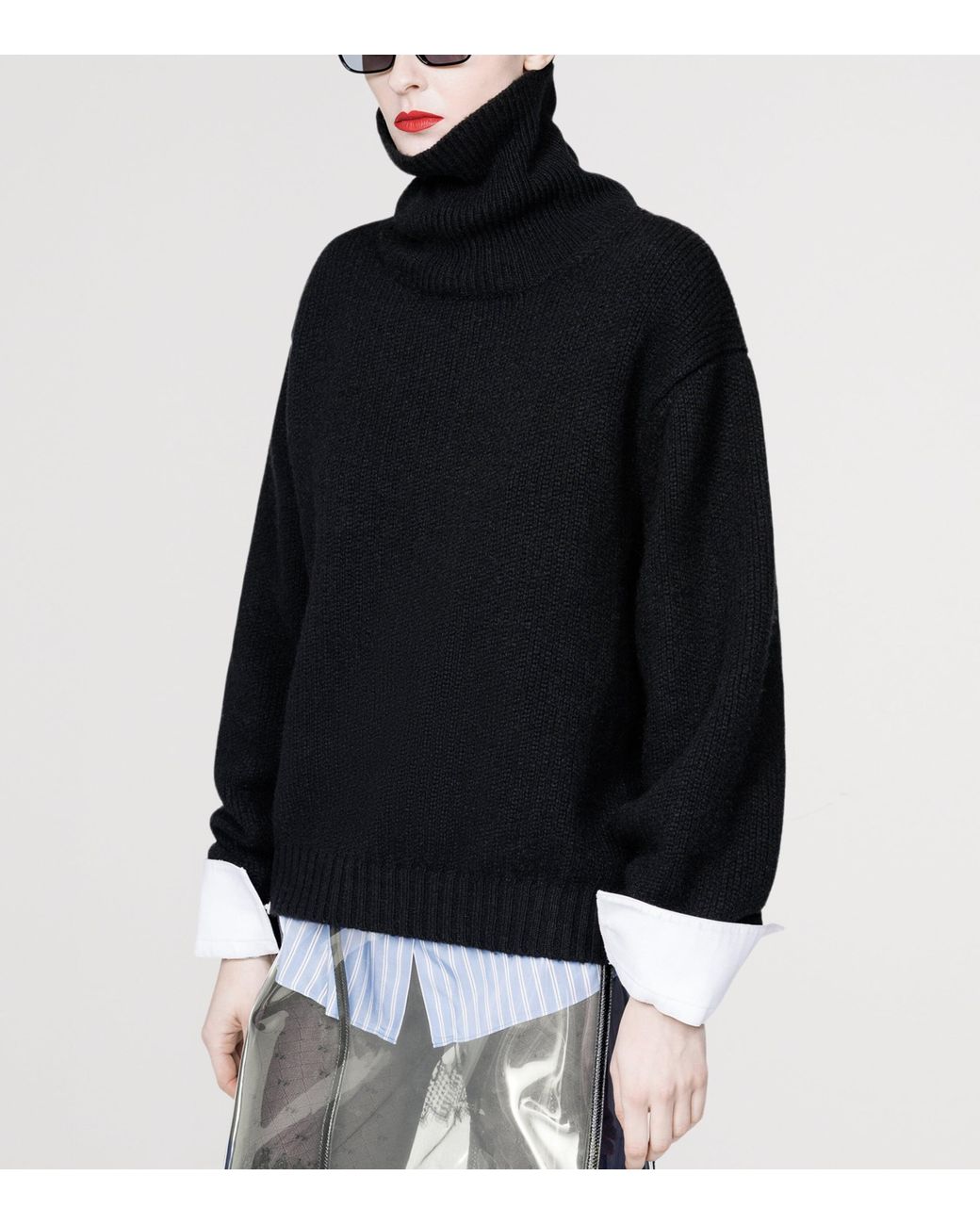 Tom Ford Blue Wool-Cashmere-Mohair Rollneck Sweater