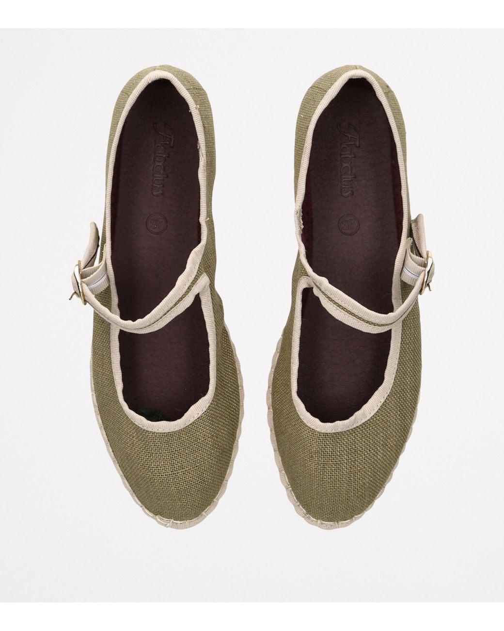 Flabelus Green Linen Ishmael Mary Janes