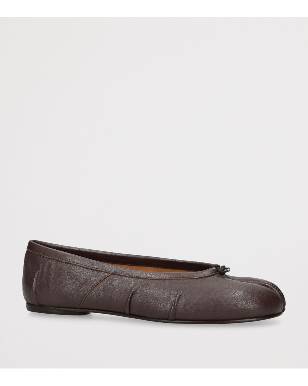 Maison Margiela Brown Leather Tabi Ballet Flats
