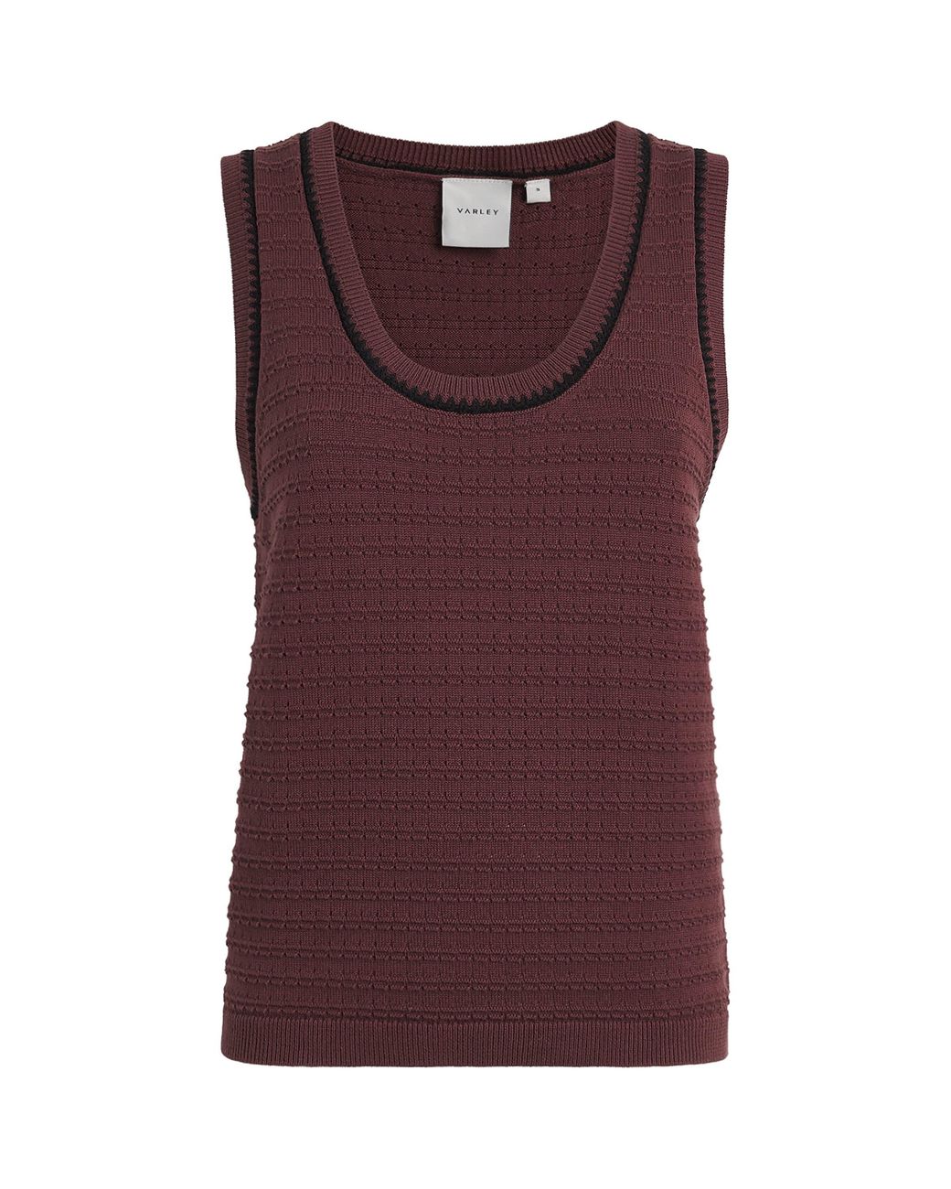 Varley Purple Cotton Knit Gideon Tank Top
