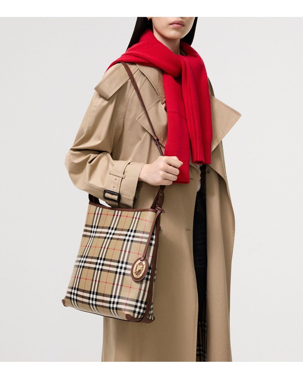 Burberry Brown Small Check Shoulder Bag