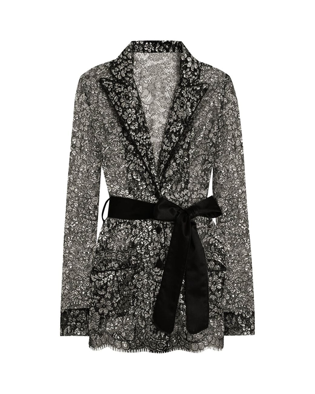 Dolce & Gabbana Black Floral Lace Blazer