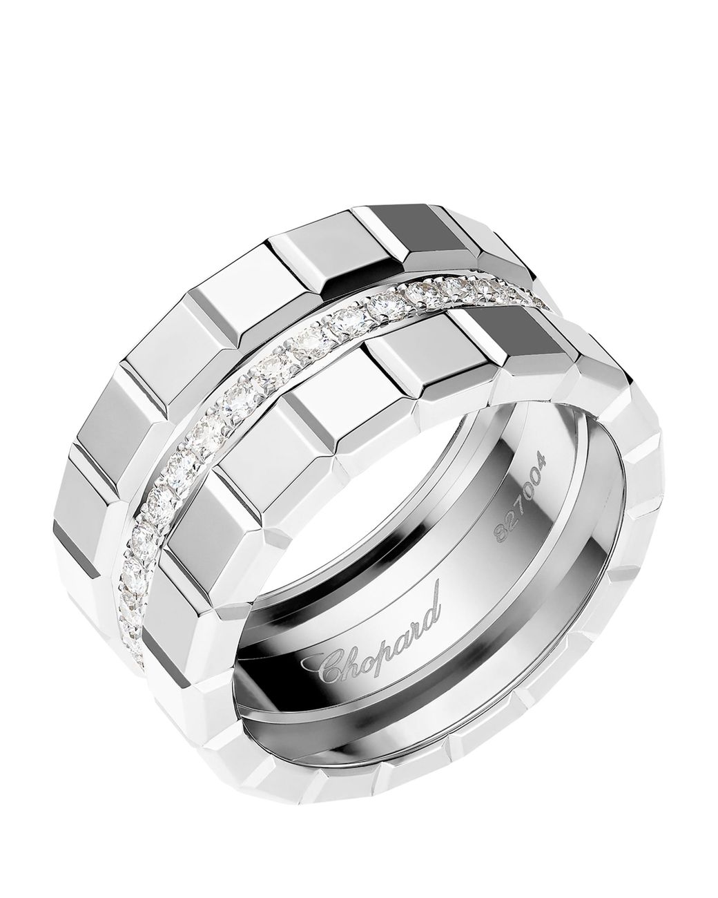 Chopard Metallic And Diamond Ice Cube Ring