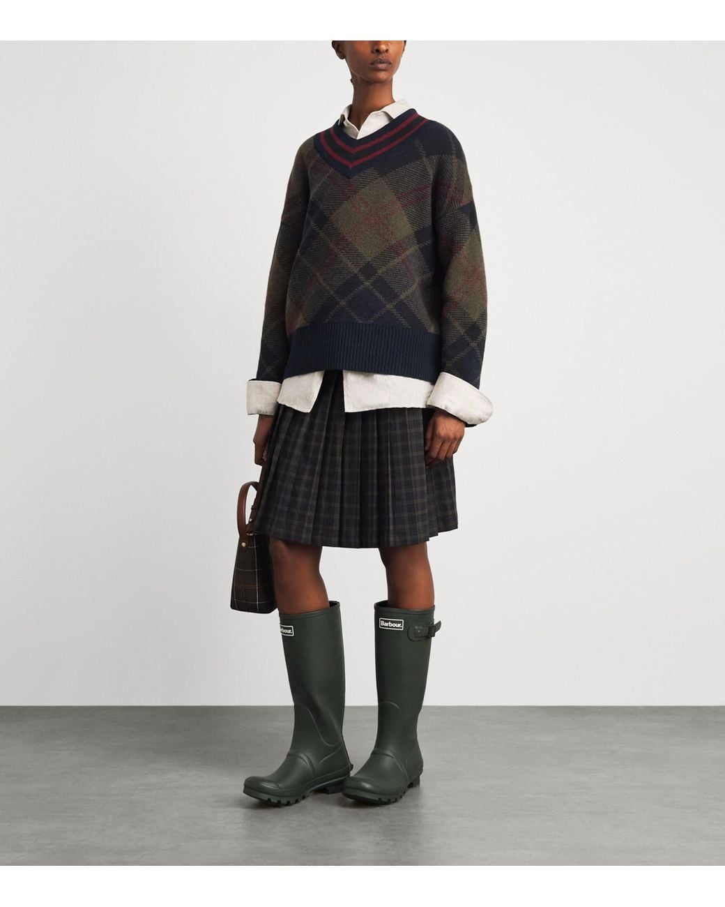 Barbour Black Wool-Blend Tartan Shae Sweater