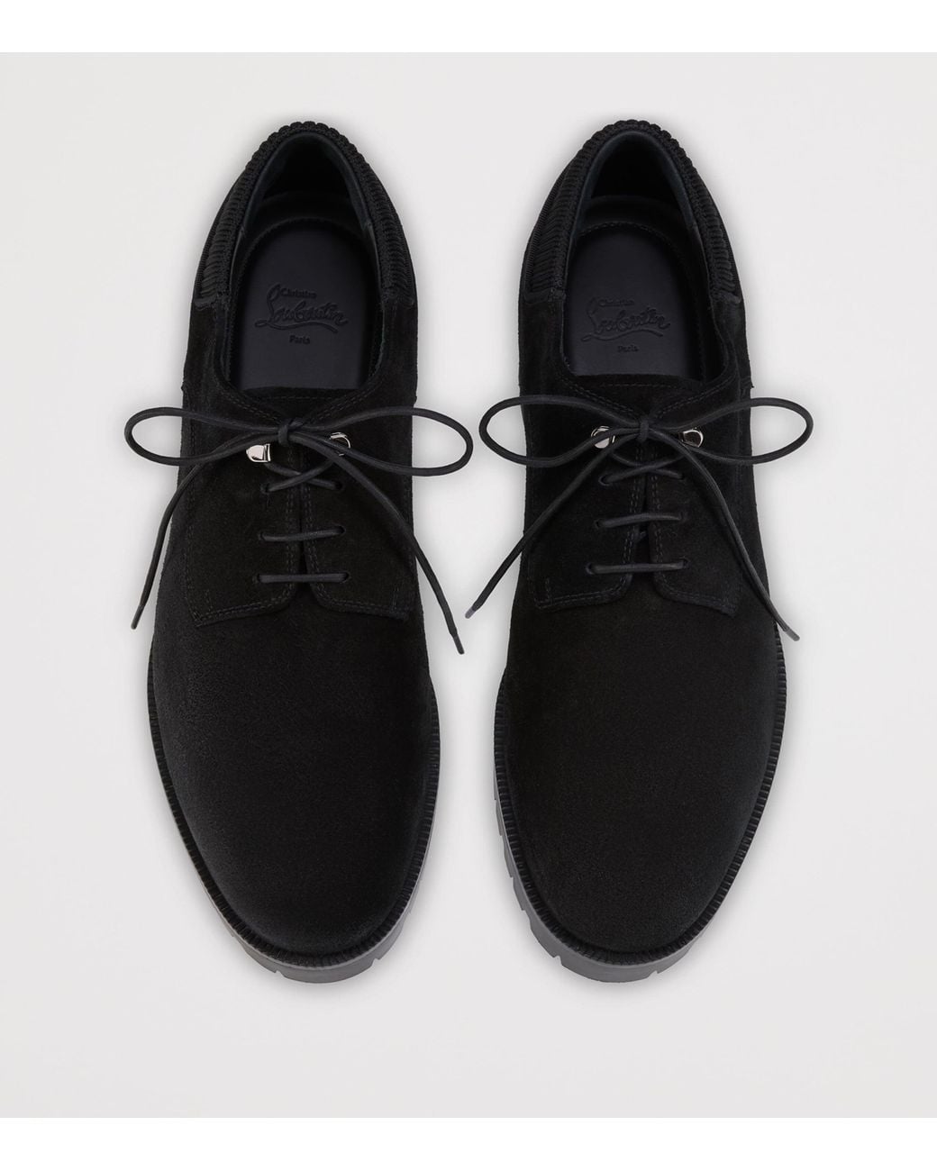 Christian Louboutin Black Cavafield Suede Derby Shoes for men