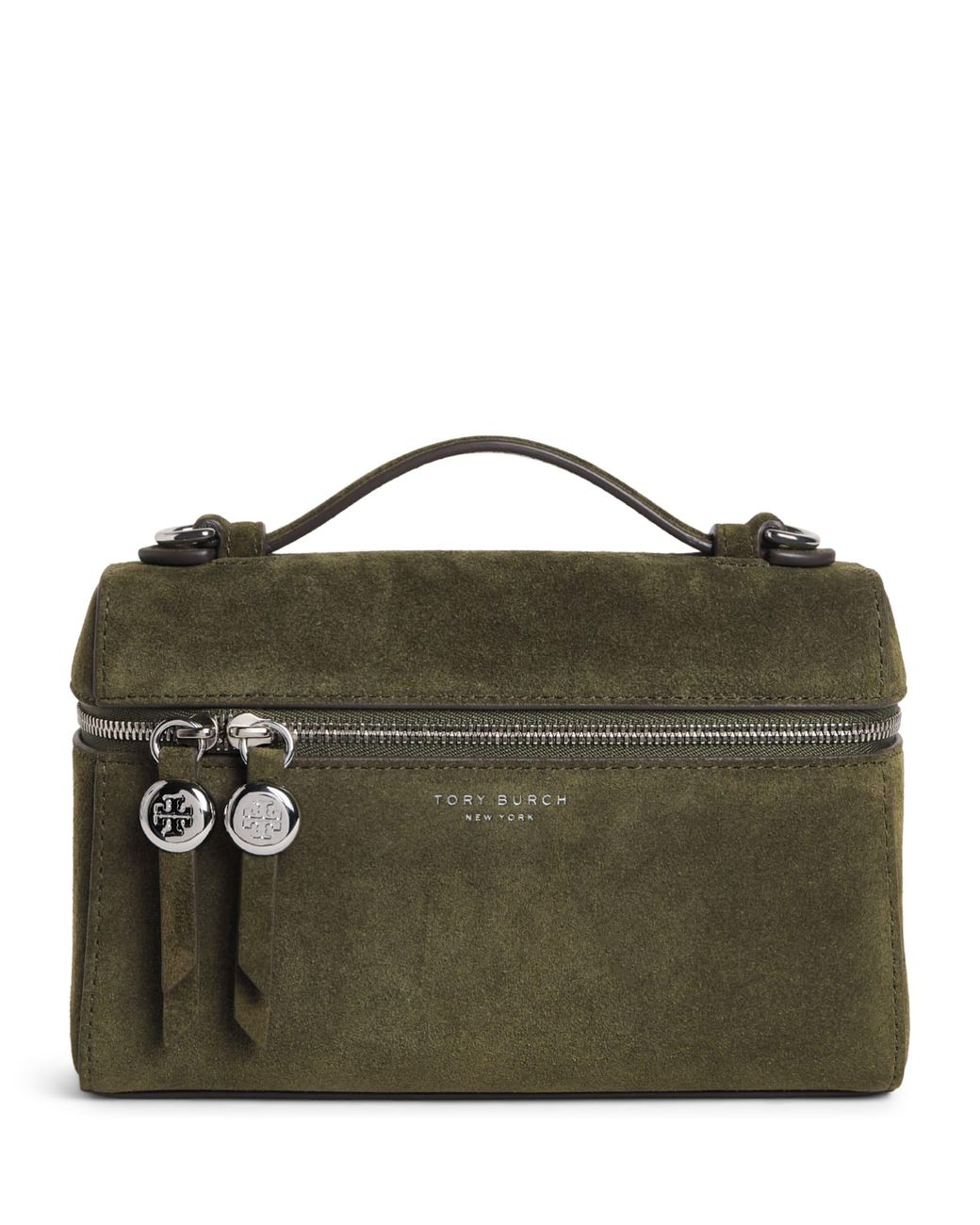Tory Burch Green Suede Romy Clutch Bag