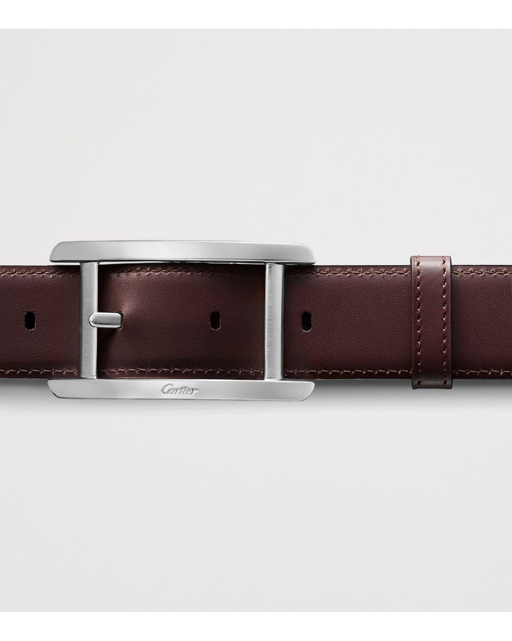 Cartier Black Leather Reversible Tank De Belt for men