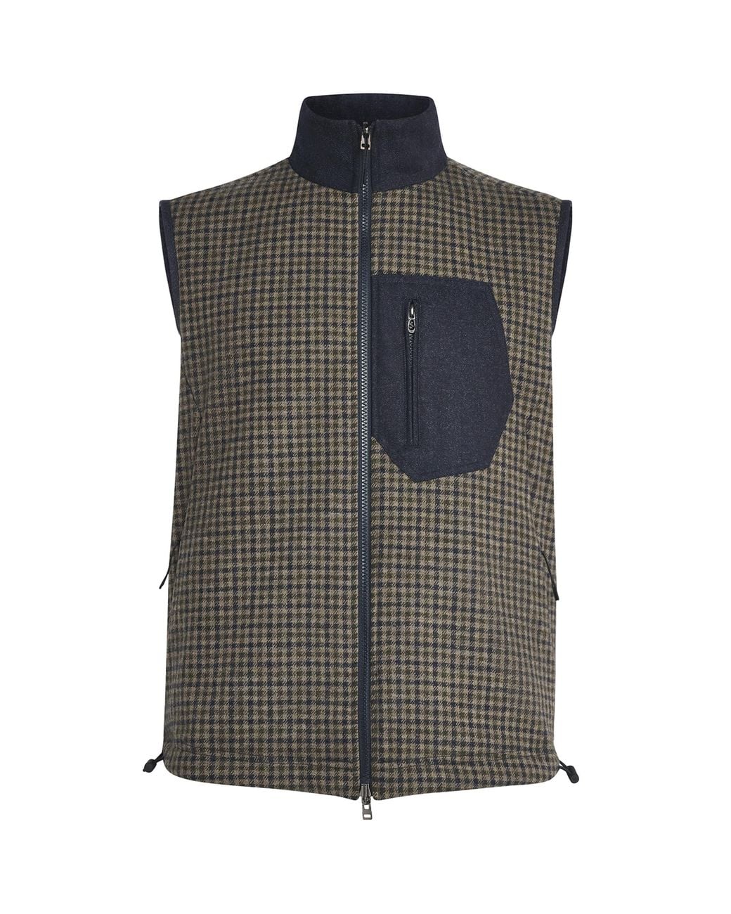 Sease Gray Check Reversible Gilet for men