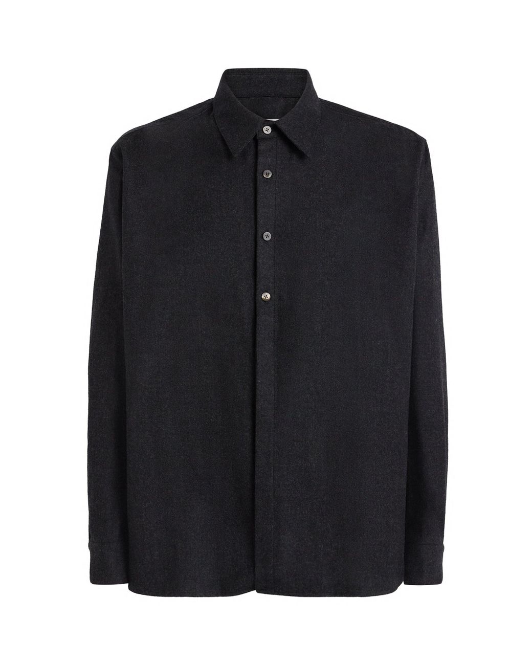 LE17SEPTEMBRE Black Wool Half-Placket Overshirt for men