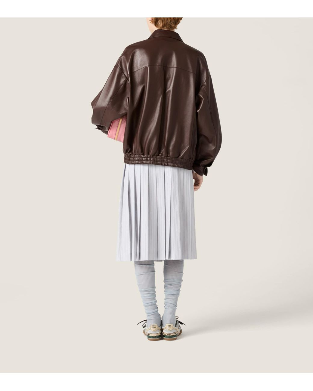 Miu Miu Brown Nappa Leather Jacket