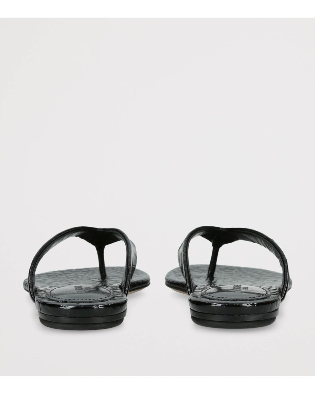 Le Monde Beryl Black Croc-Effect Leather Sandals