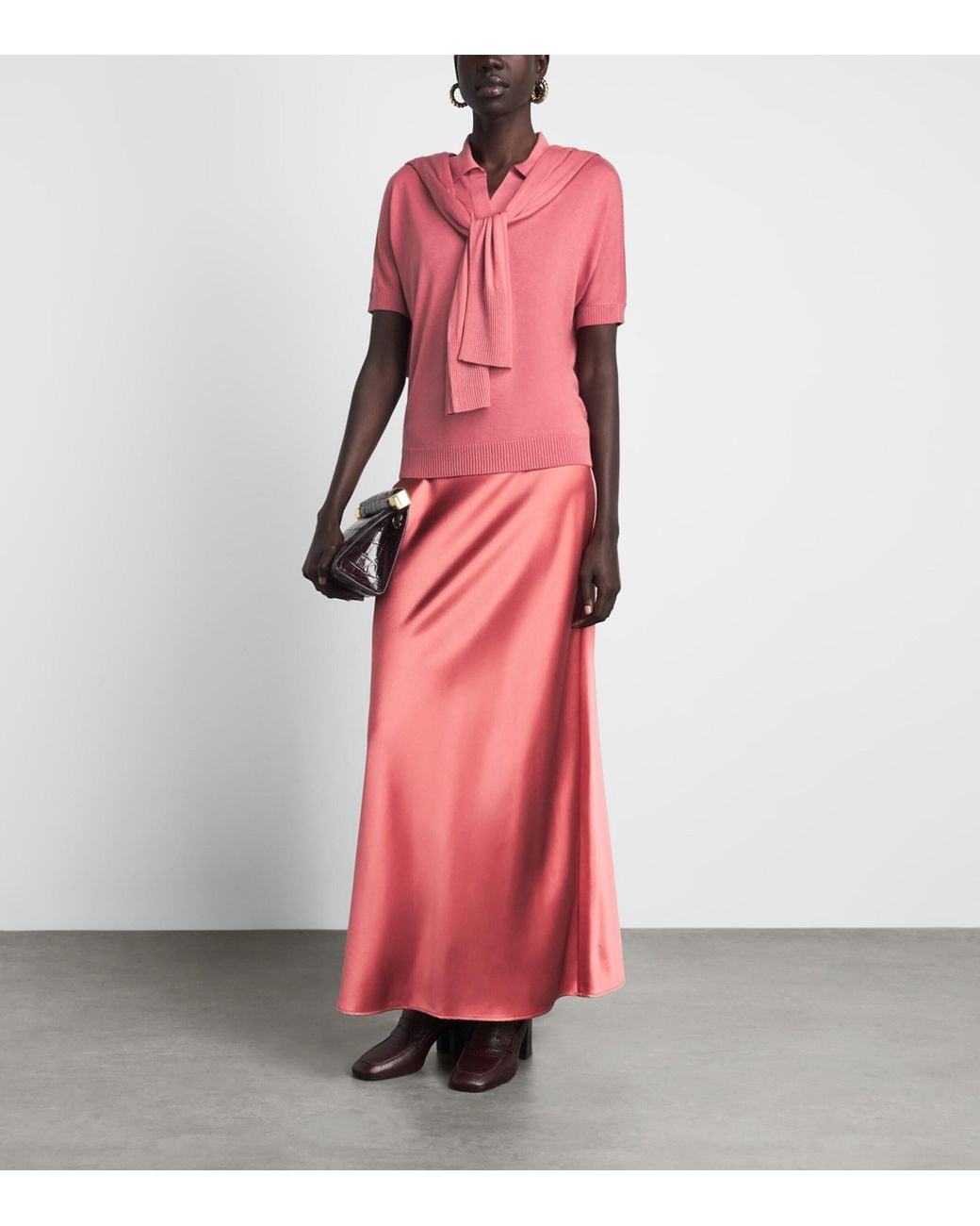 Joseph Pink Superfine Silk Niata Polo Shirt