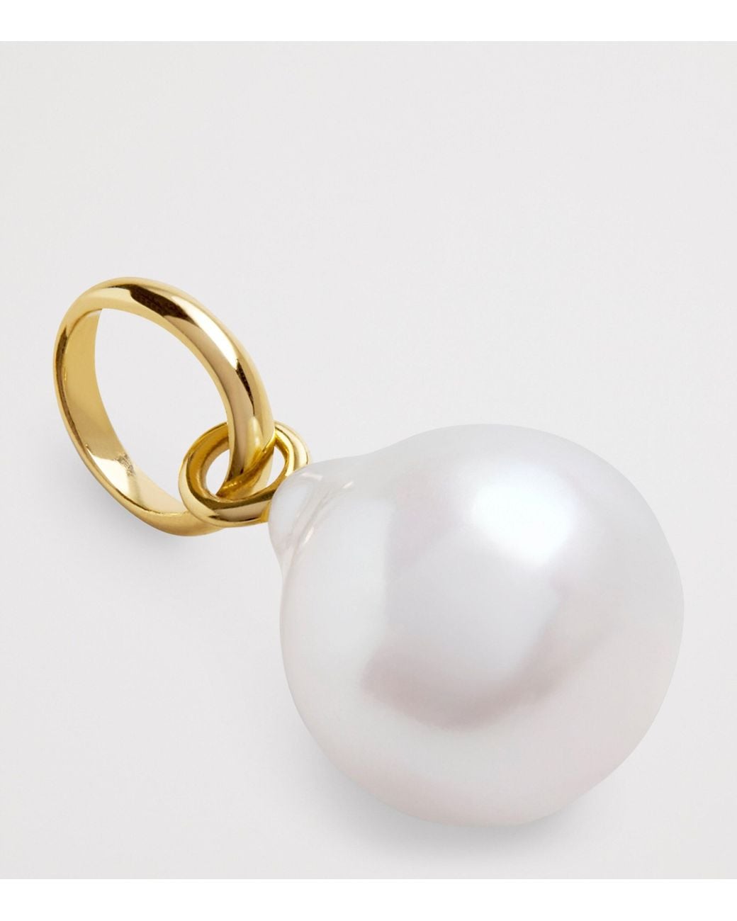 Monica Vinader White Small Vermeil And Baroque Pearl Pendant Charm